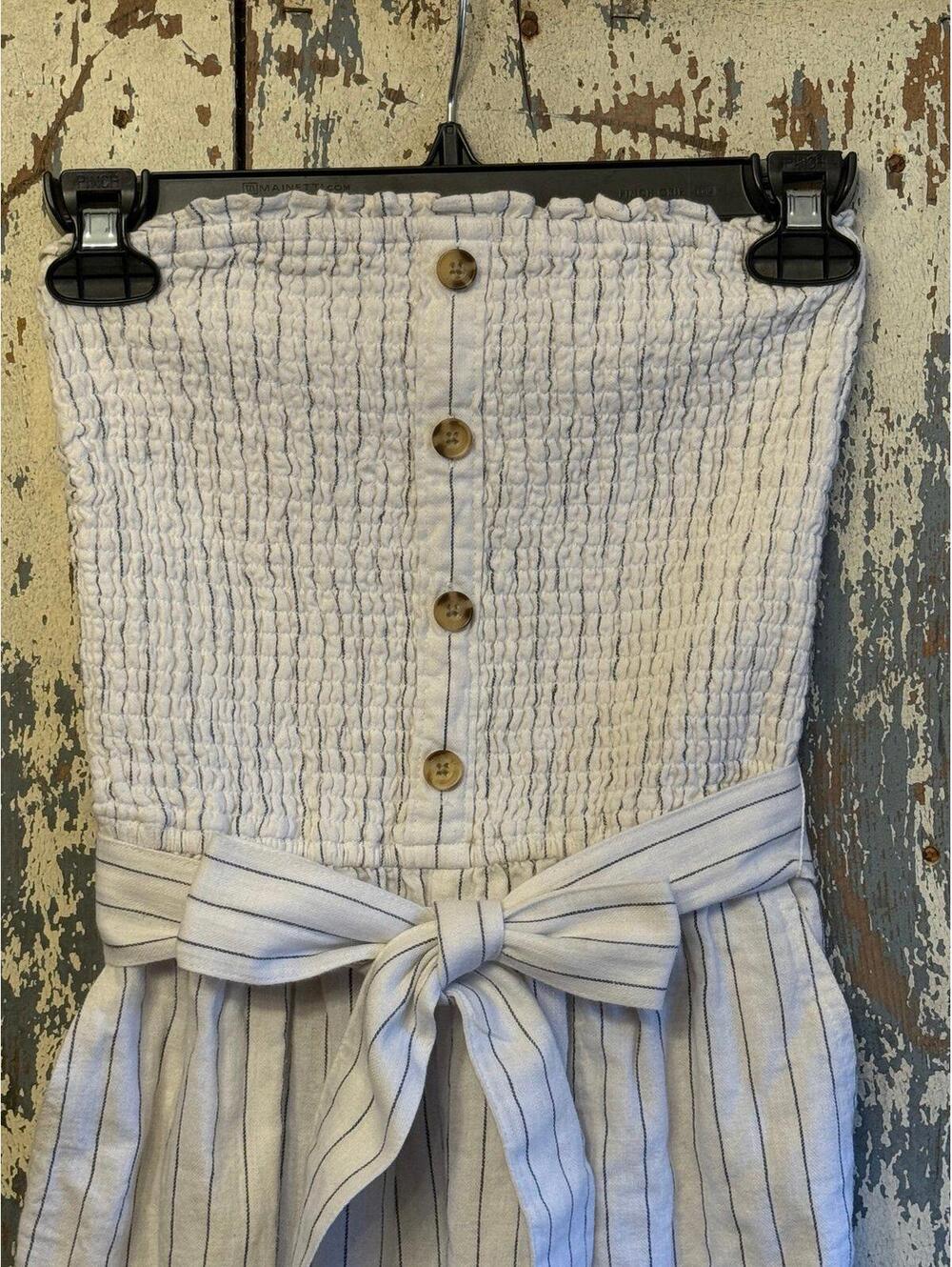 Abercrombie and Fitch Striped Linen Jumpsuit size Small